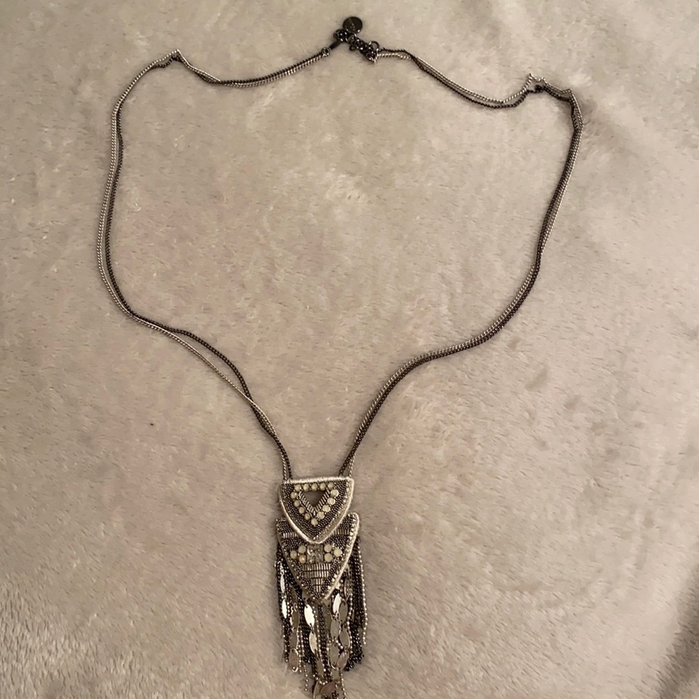 Gunmetal and silver necklace